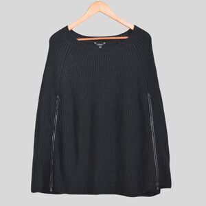 GUESS Women's Black Knit Cape Coat Size M/L